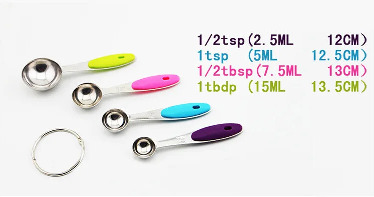 4 Piece Measuring spoon &amp 304 stailness steel solf handle wholesale |