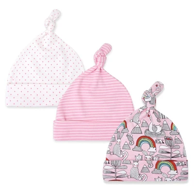 NO.9 Baby Hat 3 шт/партия 0-6 месяцев Новорожденный ребенок шляпа хлопок печати шапки Детские аксессуары - Цвет: NO.9 Baby Hat