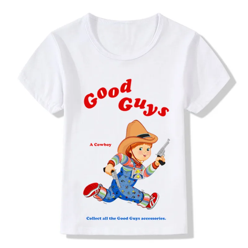 Детская модная забавная футболка с надписью Good Guys Chucky повседневная одежда летние