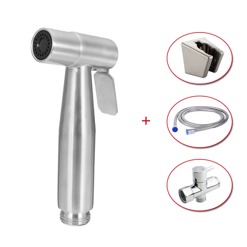 bidet set4 Modun стальной ручной гигиенический душ портативный Туалет Биде Распылитель водяной пистолет Душ Туалет биде кран Ванная комната биде спрей - Цвет: bidet set4