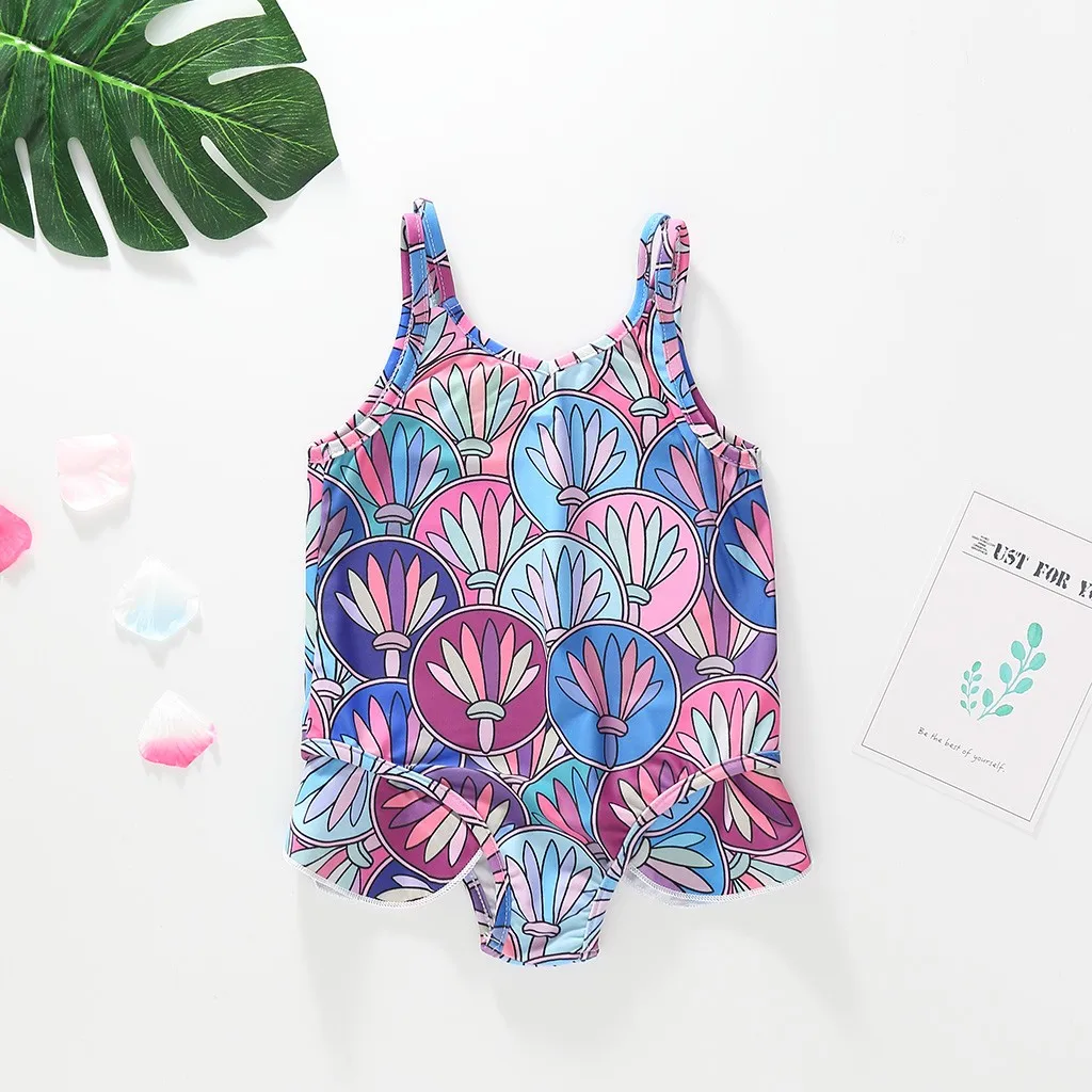 Girls Clothes Kid Baby Child Children Kids Bikini Beach One Piece Print Straps Swimwear Swimsuit | Детская одежда и обувь