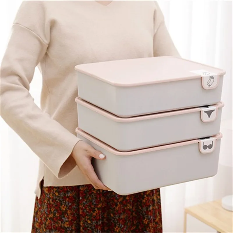 Ящик для хранения нижнего белья с крышкой домашний шкаф органайзер ящик