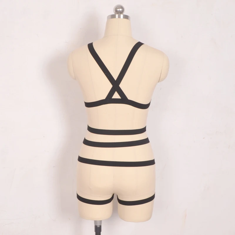 Бондаж на все тело фетиш Черная Женская Регулируемая Портупея из США эластичный