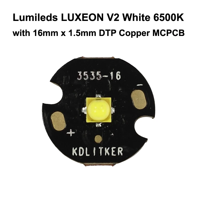 Светодиодный излучатель Lumi s LUXEON V2 белый 6500K 16 мм/20 мм DTP медь MCPCB|Подвесные