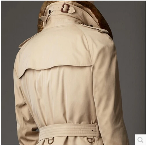 2014 New fashion men casual trench coat autumn and winter double breasted male's long overcoat MC90* |