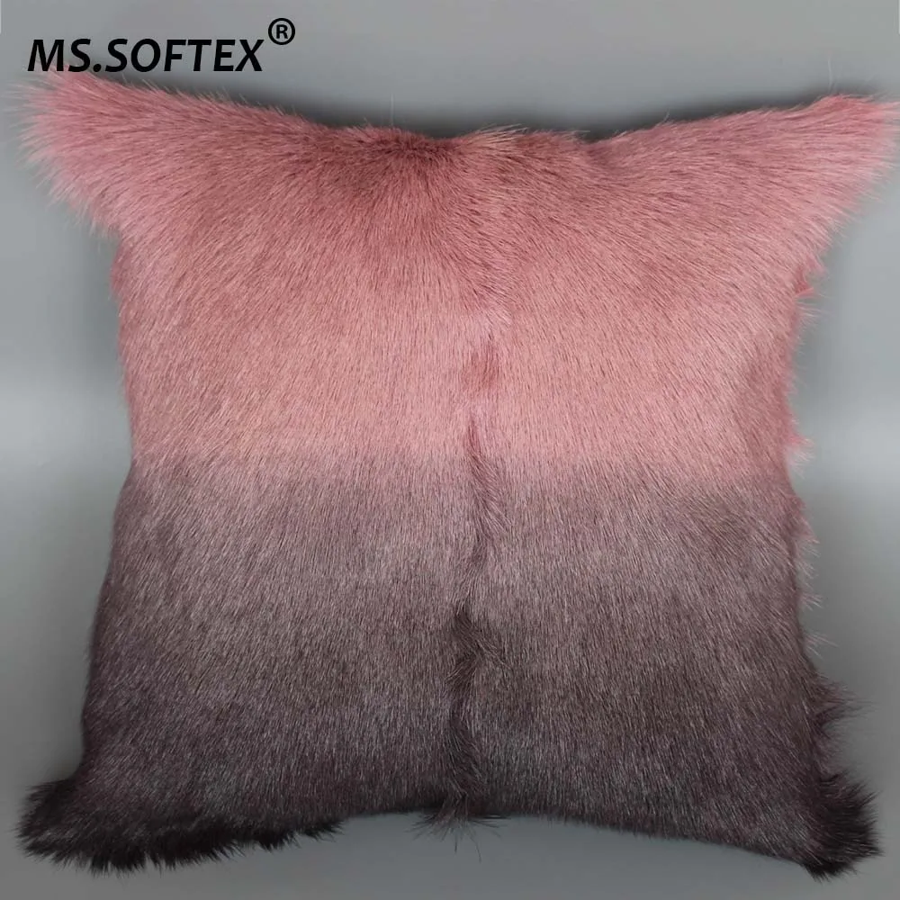 MS. Softex натуральная козья меховая подушка чехол настоящая детская кожа меховая наволочка мех ягненка Дома Наволочка Роскошная меховая подушка