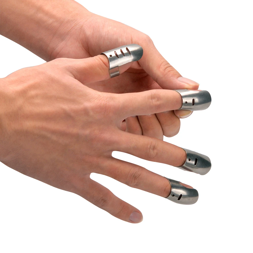 4 шт./компл. Регулируемый Нержавеющая сталь пальцев рук защита Защита Ножи ломтик