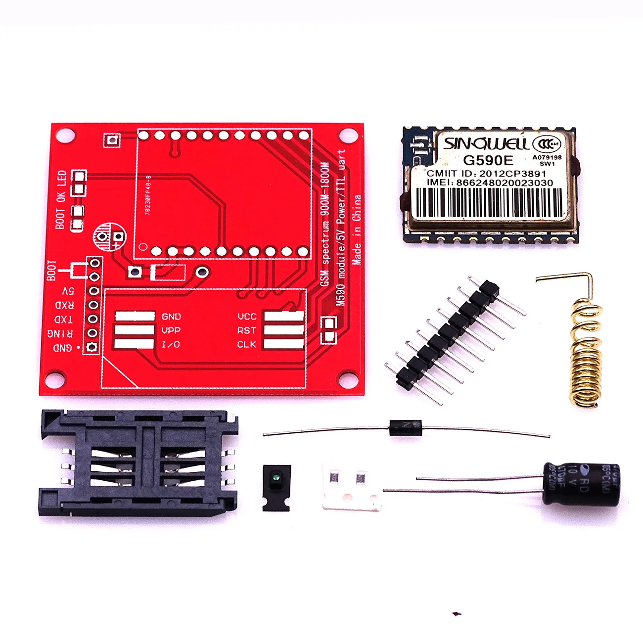 10 шт. M590E GSM GPRS модуль плата частоты SMS Diy kit M590 900 m 1800 sms процессор MCU для ttl тест 5V 1A|diy