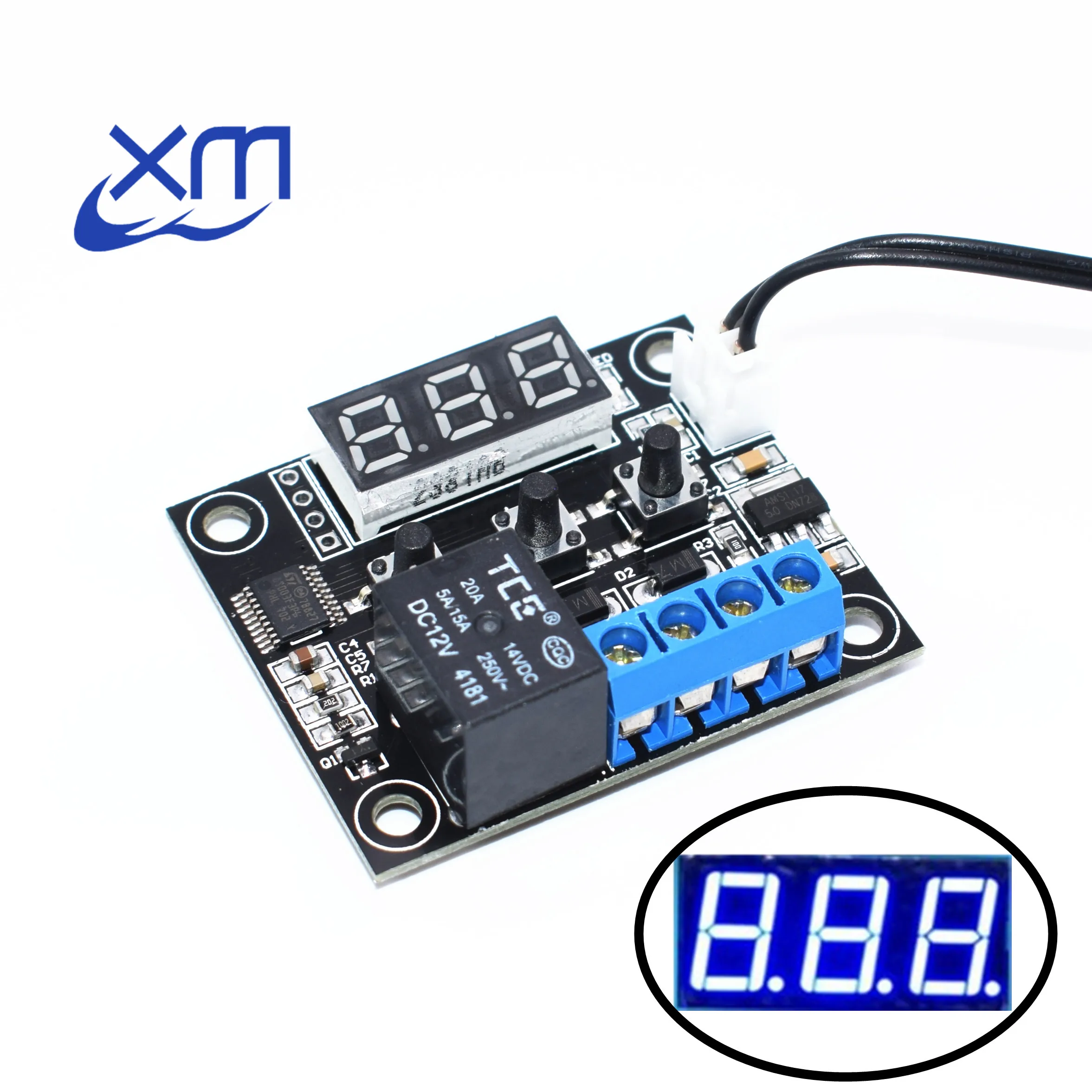 W1209 синий светодиодный DC 12V температура отопления охлаждения термостат контроль