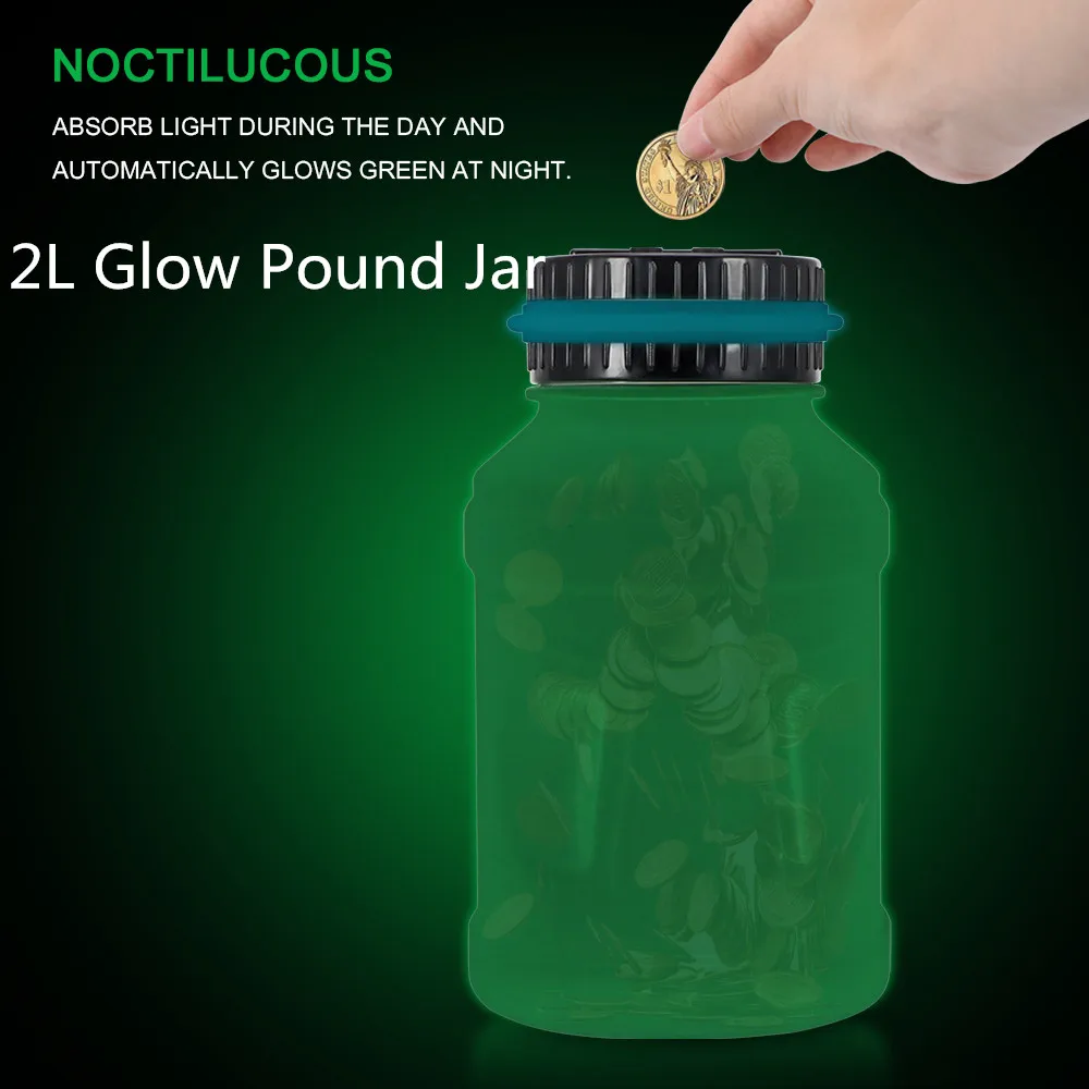 2LGlow Pound Jar Houkiper Копилка счетчик монет электронный цифровой ЖК-подсчет монет для экономии денег коробка банка коробка для хранения монет для евро долларов США - Цвет: 2LGlow Pound Jar