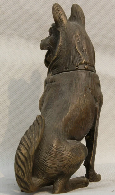 WBY 6&quot Chinese Folk Copper Zodiac Year Dog Door doggie puppy Animal Statue Sculpture S0706 | Дом и сад