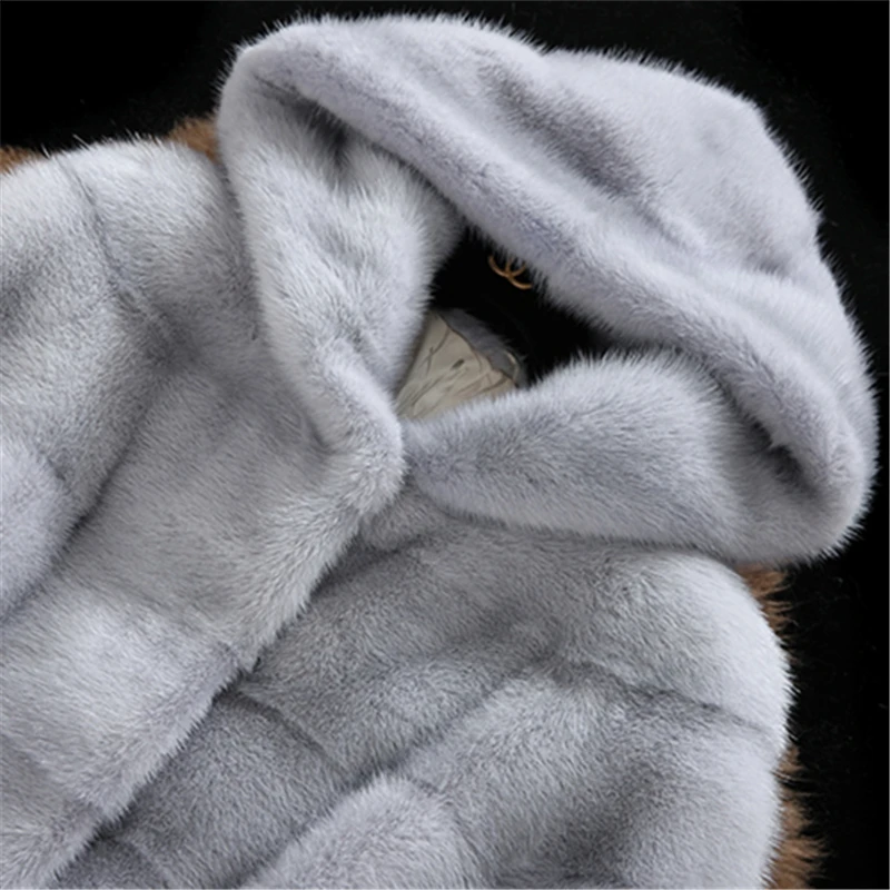 

2018 Autumn Winter New Women High Imitation Mink Faux Fur Coats High Quality Coat Temperaments Long Sleeve Parkas Jacket HJB272