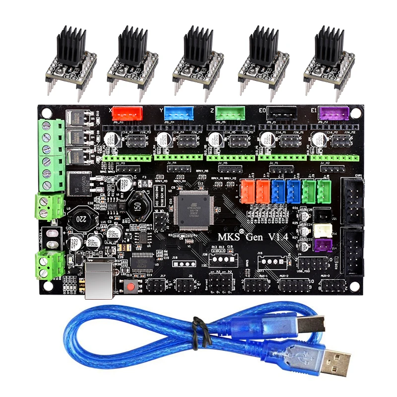 Плата управления 3d принтером MKS Gen V1.4 на TMC2130/TMC2208/DRV8825/A4988 Reprap Mega 2560 R3 Ramps 1 4 5 6