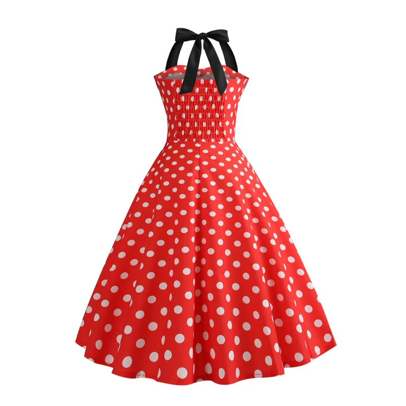 HeyGalSing Винтажное платье 2018 Лето рукавов Холтер Pin up vestidos Для женщин элегантный