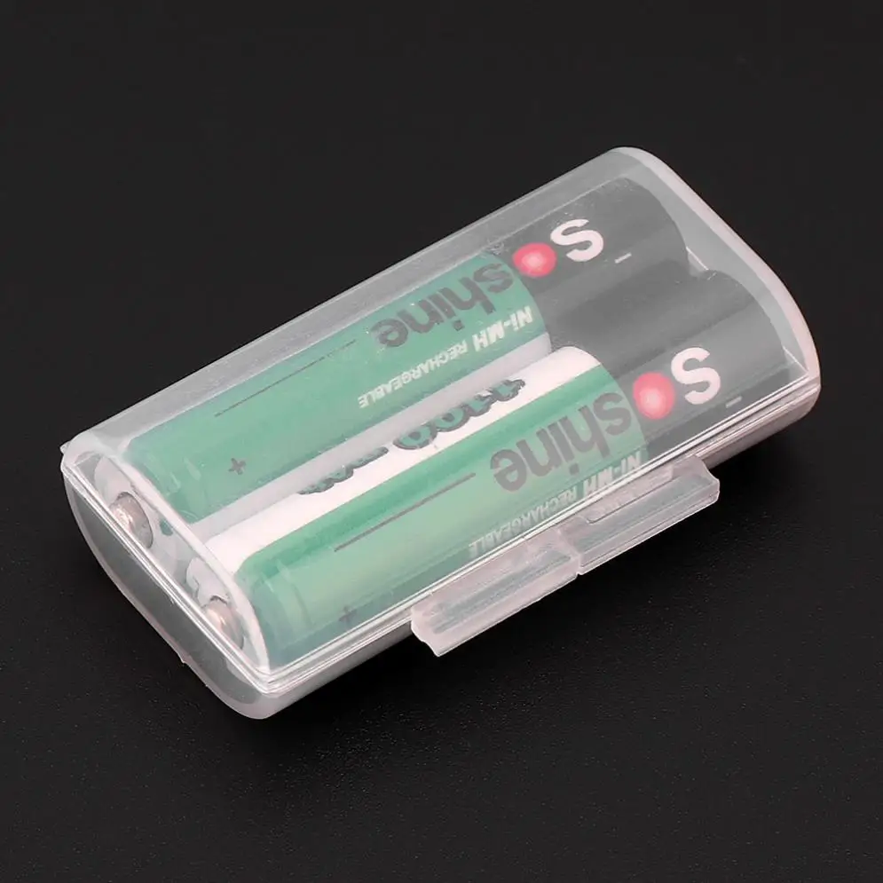 Soshine Durable Hard Plastic Battery Case Holder Storage Box for 2pcs AAA |