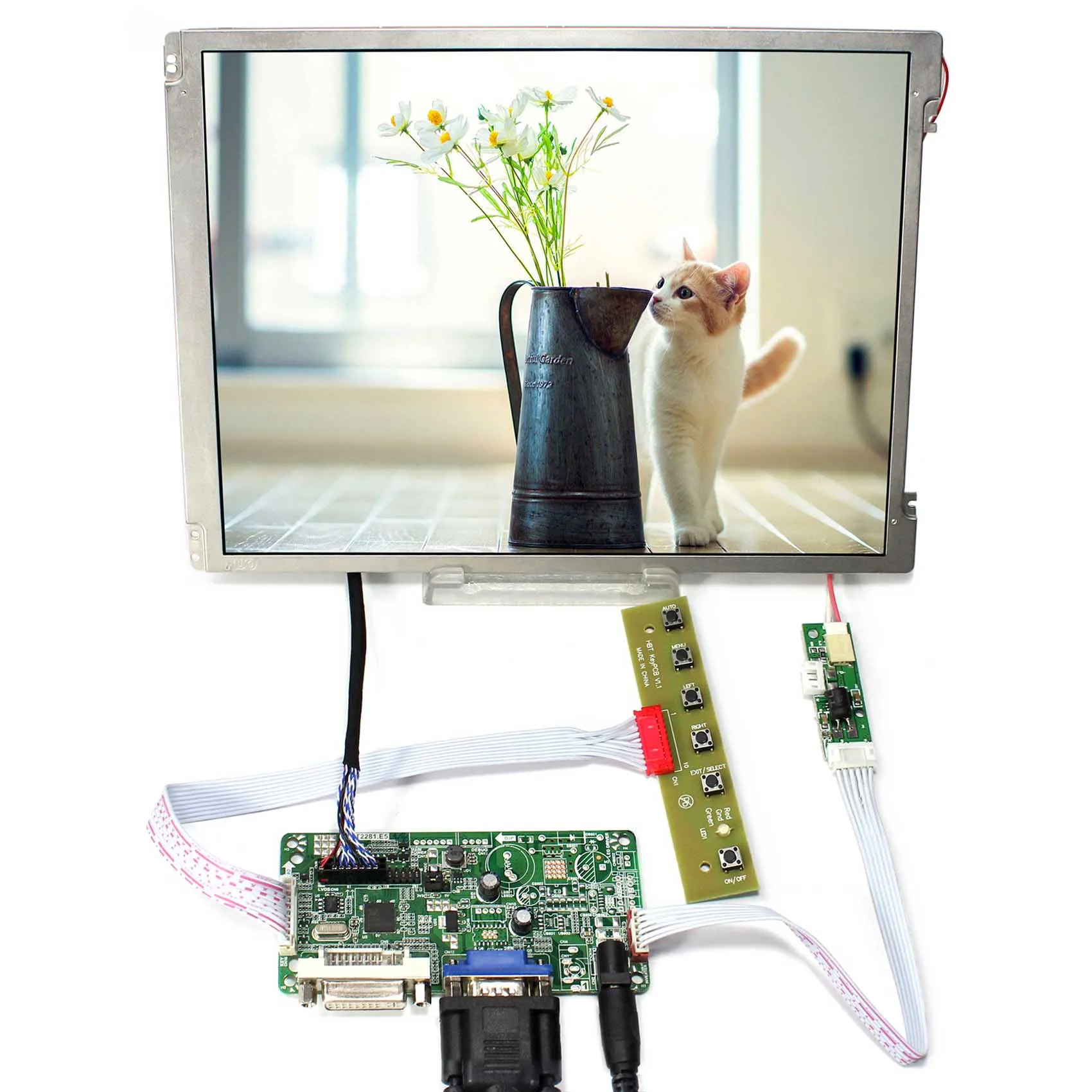

DVI+VGA LCD Driver Board+10.4" 800x600 LCD Panel Replace G104SN03-V1