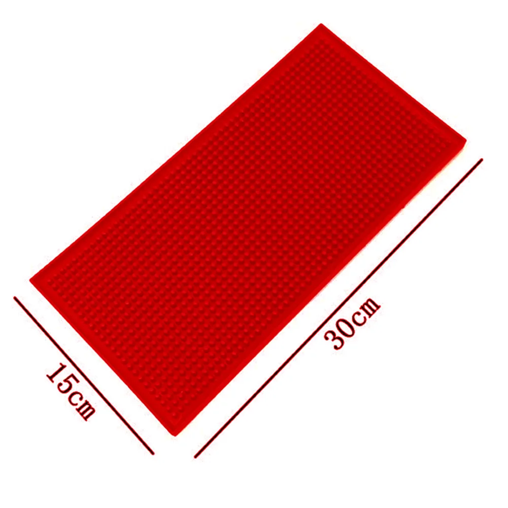 red 15cmx30cm Нескользящий Резиновый коврик для бара, стеклянный поддон для пива, напитков, баров, сервисный коврик, Almohadilla antideslizante de escritorio HTQ - Цвет: red 15cmx30cm