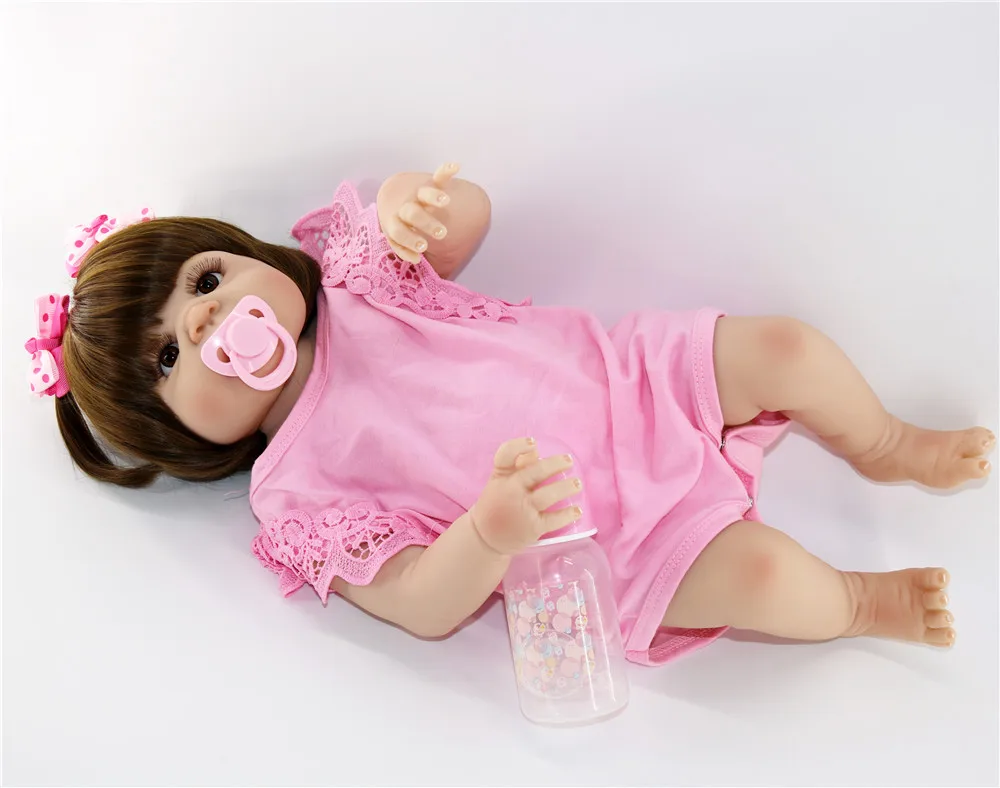Новейший 22 дюйма полный Силиконовый Reborn Boneca whte skin Bebe живой детский куклы для