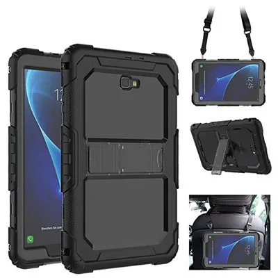 Для samsung Galaxy Tab A A6 10,1 T580 T585 чехол прочный защитный чехол Duty бронированная подставка чехол для samsung Tab A 10,1 T580 - Цвет: Black