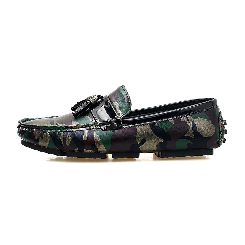 VulusValas Для мужчин повседневная обувь слипоны круглый носок дышащая Camo Туфли без