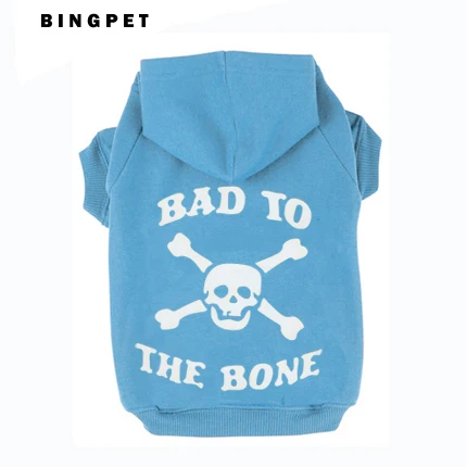 Ba1002/21 Печатный свитер для собак щенка флисовые толстовки bad to the Bone Одежда 4 цвета