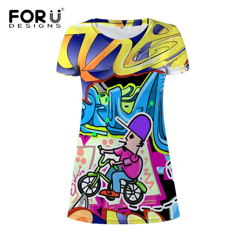W015CW FORUDESIGNS/ платье для девочек, летние пляжные платья для женщин, забавный Американский комикс, женские платья, женская одежда - Цвет: W015CW