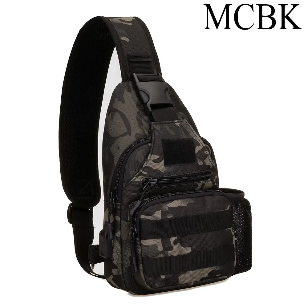 SINAIRSOFT USB нагрудная сумка на одно плечо рюкзак для кемпинга Военная тактическая спортивная сумка для отдыха на открытом воздухе походная армейская Mochlia Camo - Цвет: MCBK