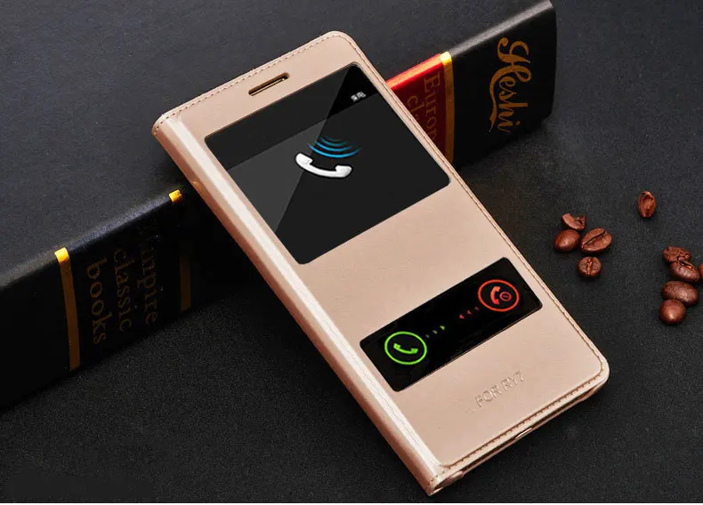 Чехол для Huawei Honor 7 dual Вид из окна флип искусственная кожа задняя крышка 7|case for huawei