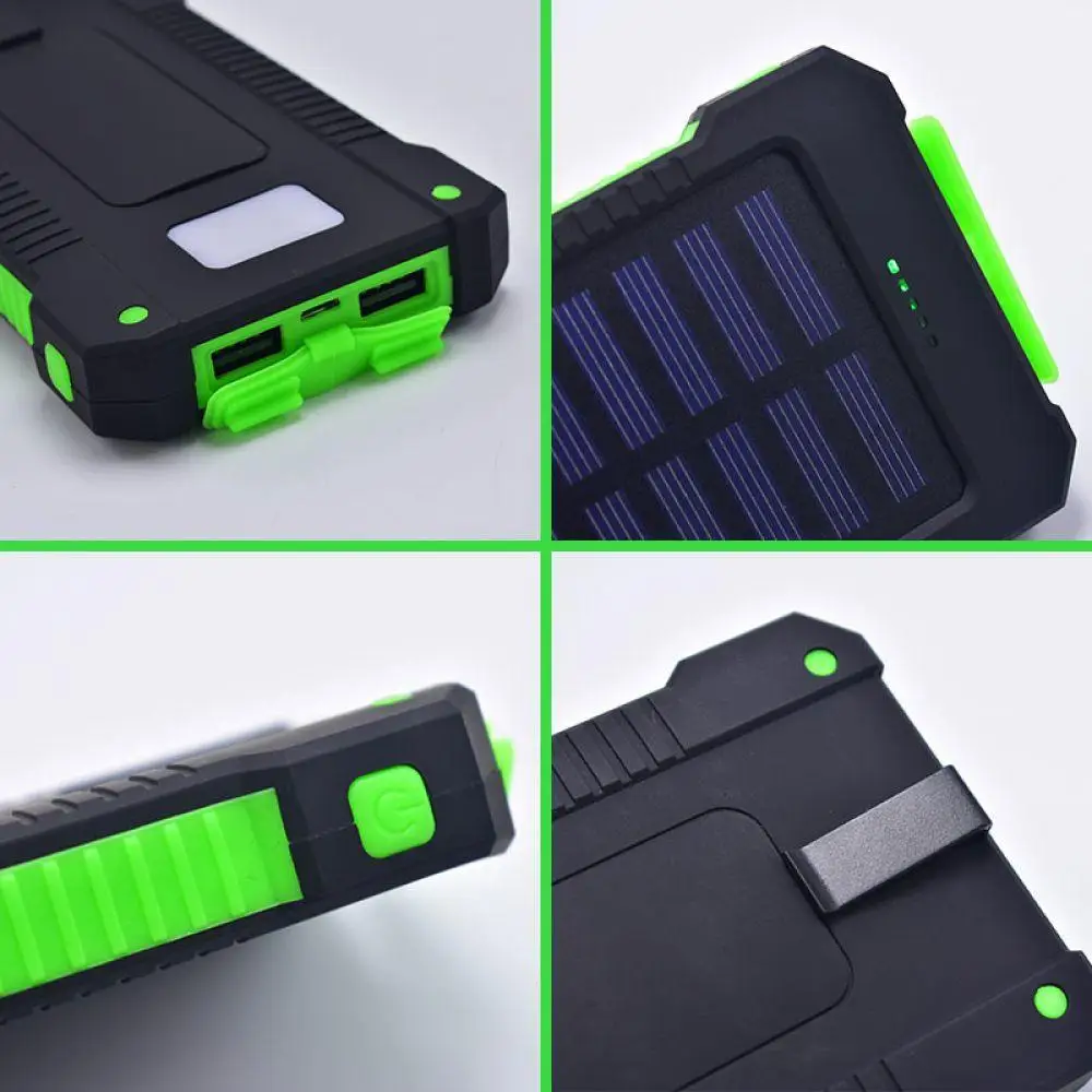 Портативный Водонепроницаемый Солнечный 30000mah внешний аккумулятор с двумя USB