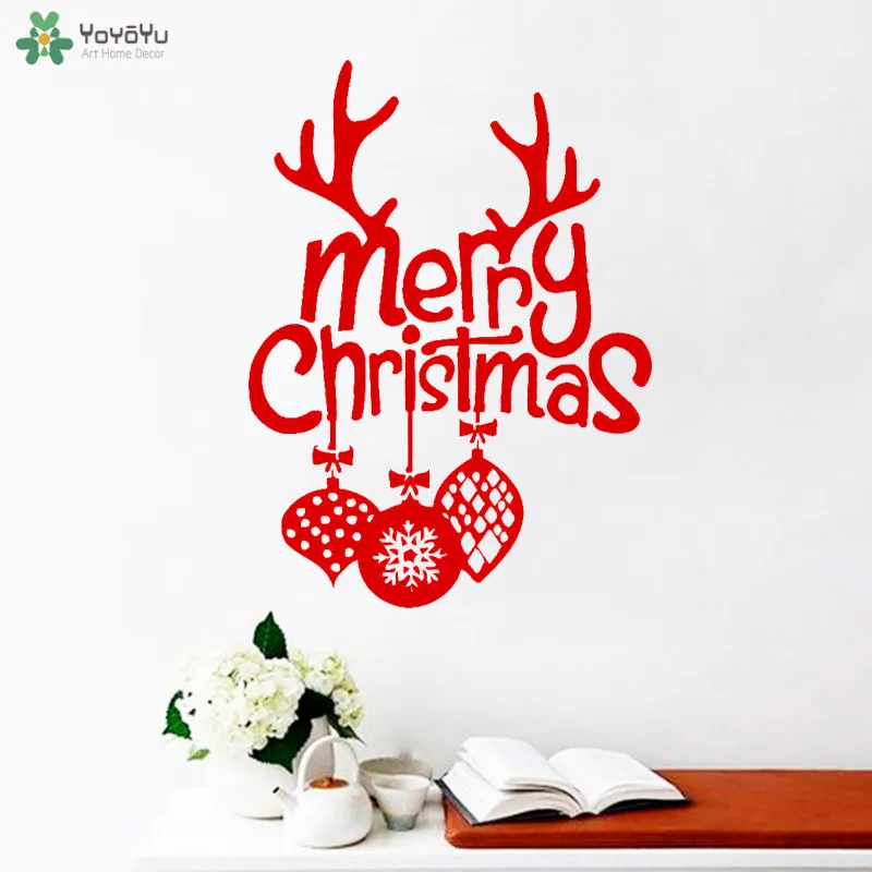 

YOYOYU Wall Decal Modern Home Decoration Vinyl Merry Christmas Wall Stickers Happy New Year Santa Mural Poster Door Decor CT610