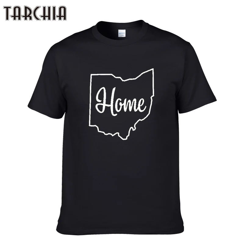 

TARCHIA 2021 New Arrive Fashion Home Ohio Cotton Tops Tees Men Short Sleeve Boy Casual Homme Tshirt T Plus Free Shipping