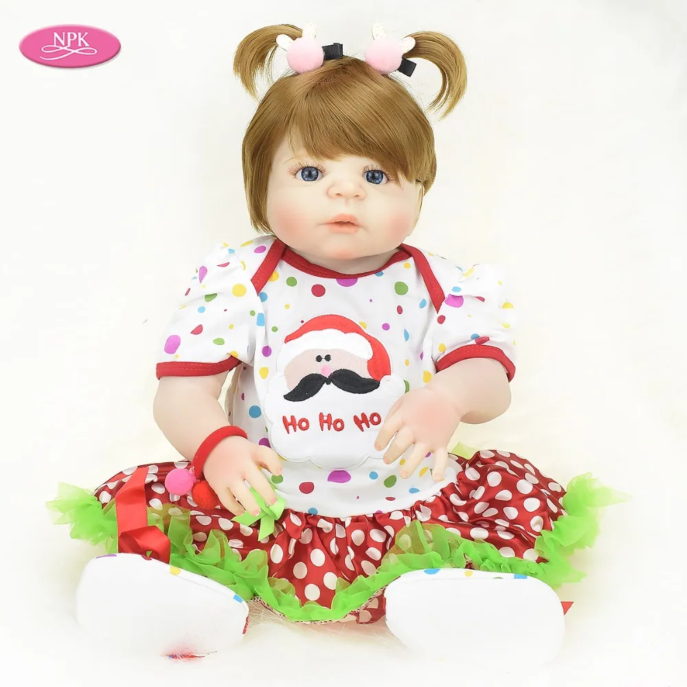 NPK 55 см полностью силиконовая кукла для новорожденных игрушки девочек винила