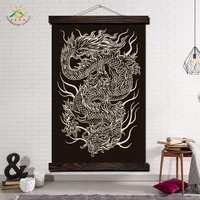 modern wall art decor print art posters and prints scroll canvas painting wall pictures for living room black and white dragon