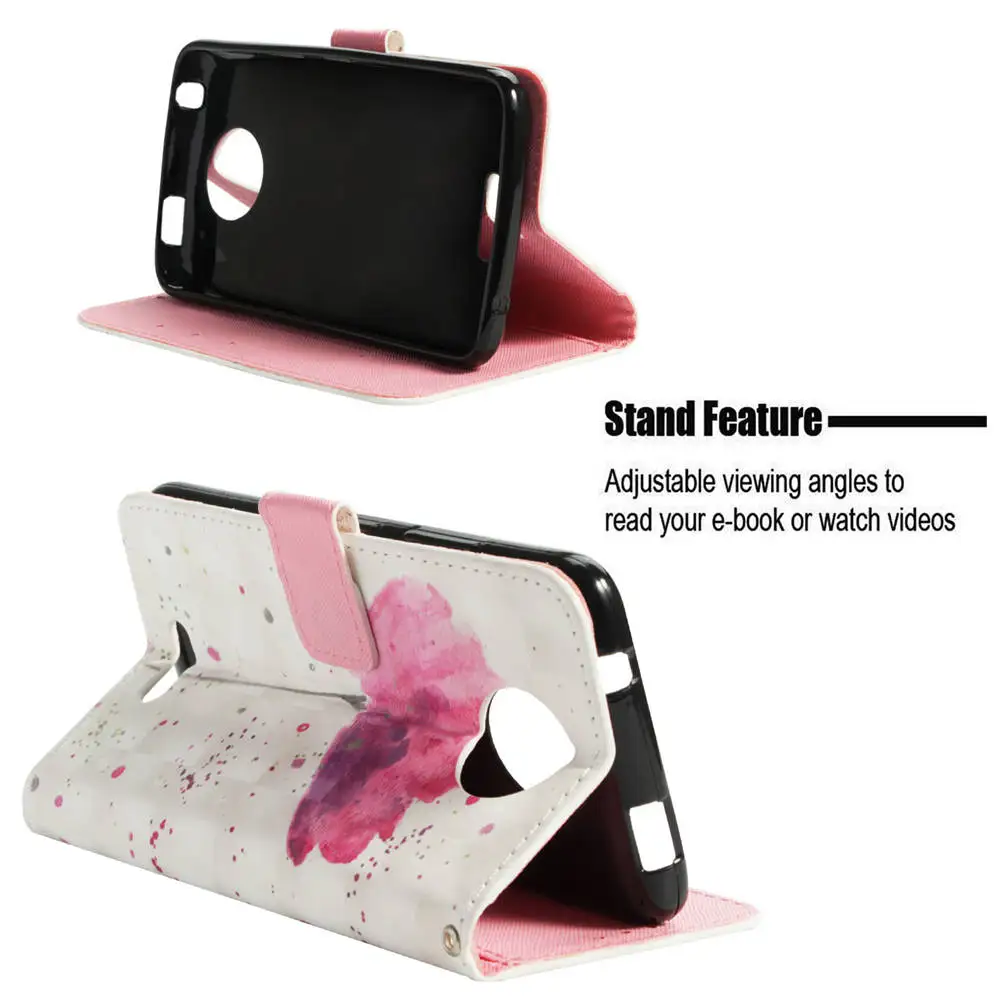 3D Book Flip Covers On For Motorola XT1757 XT1756 Moto C 2017 PU Leather Cases Dual SIM Wallet TPU Full Housing |