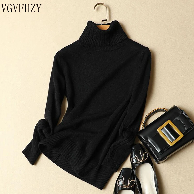 Женский свитер с высоким воротом Новинка осени 2018 женские вязаные свитера