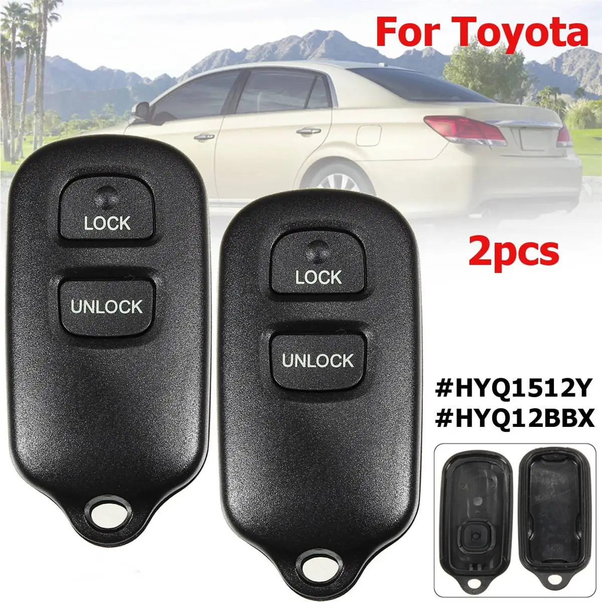 2pcs 1x/2x HYQ1512Y HYQ12BBX для Toyota Highlander 2001-2007 2+ кнопки паники замена ключа без ключа дистанционного оболочки чехол Fob - Цвет: 2pcs