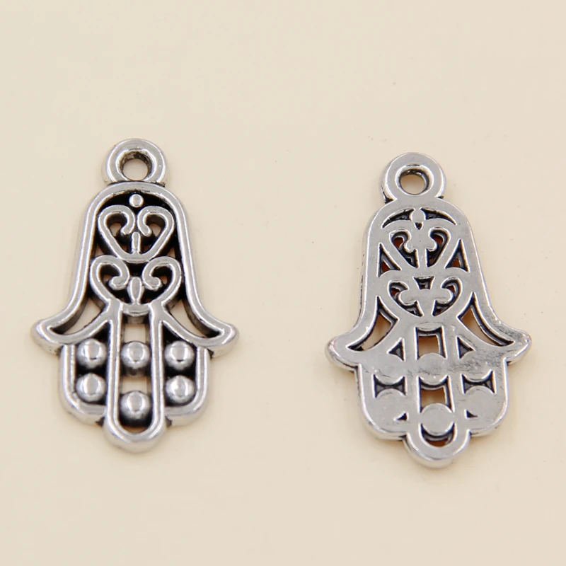 

Wholesale 32pcs Tibetan Silver Palm Charms Pendants 14x23mm
