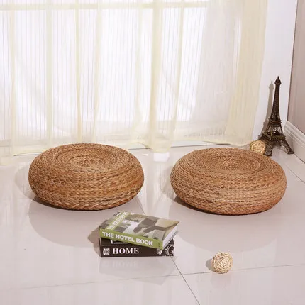 

Natural Handmade Round Meditation Cushion Straw Cushions Futon Tatami 50cm 60cm