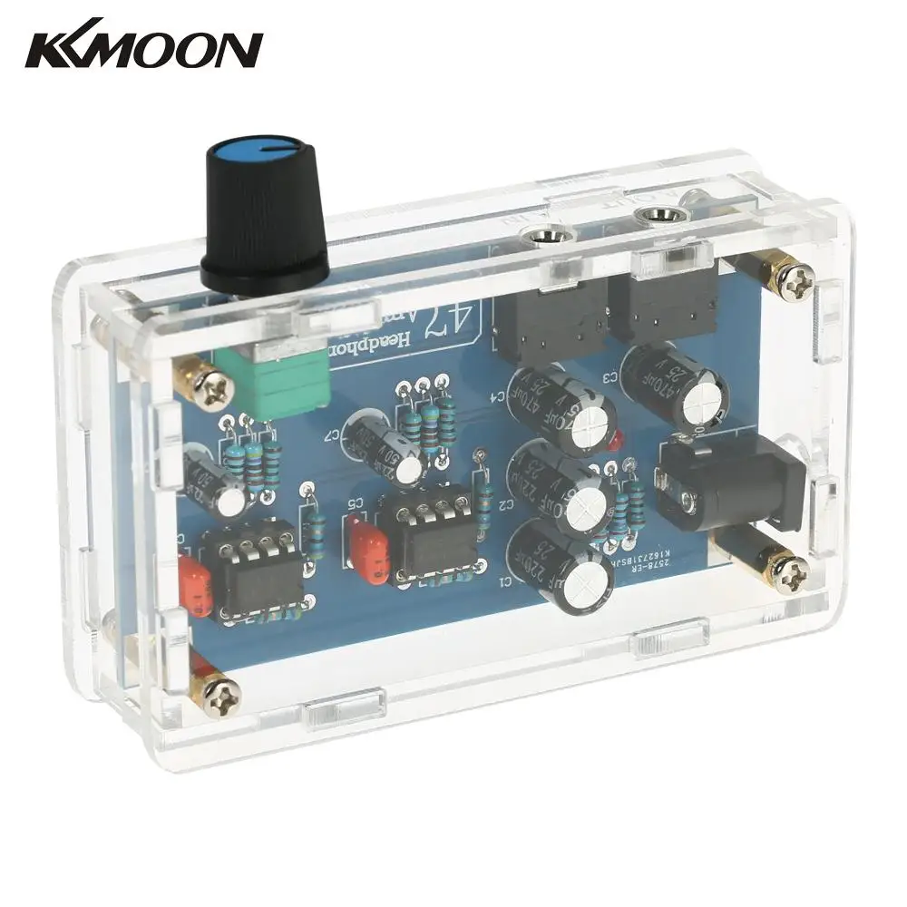47 (Европа) Hi Fi NE5532 усилитель для наушников DIY PCB Усилитель Kit с прозрачный чехол
