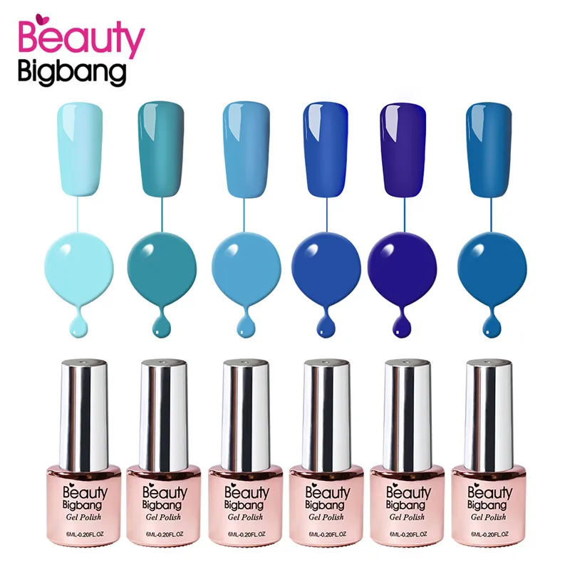 BeautyBigBang, 6 мл, чистый цвет, Гель-лак для ногтей, УФ светодиодный, лампа, гель-лаки для дизайна ногтей, маникюрный Топ, впитывающий Гель-лак для ногтей