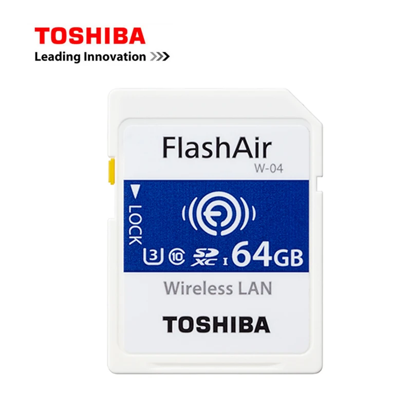 TOSHIBA Wi-Fi карта памяти 16 ГБ 32 ГБ 64 Гб wifi FlashAir класс 10 SD карта wifi Скачать фото видео на телефон для CANON NIKON и т. Д