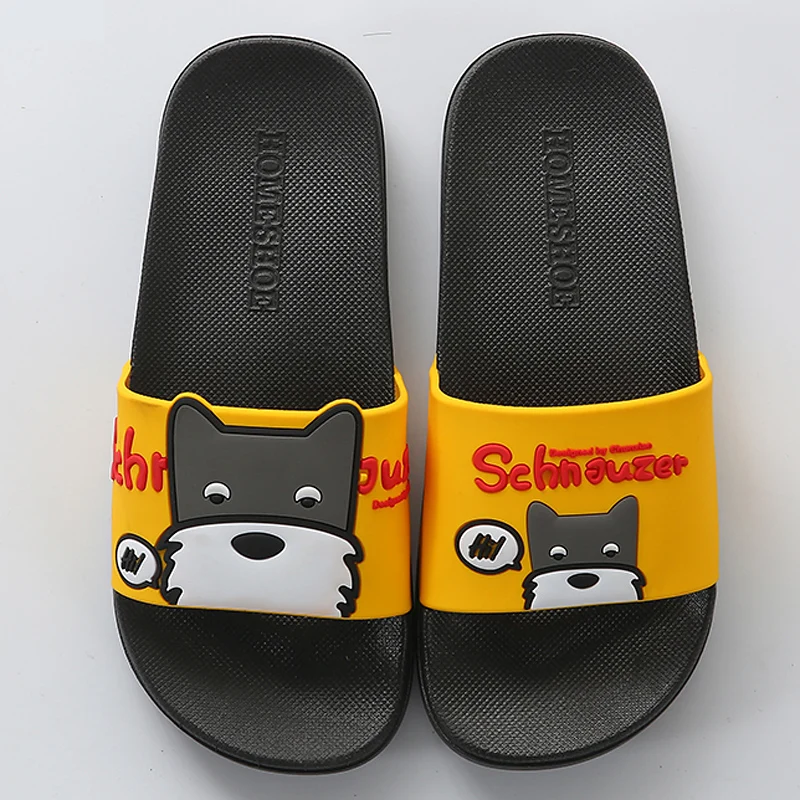 Летние шлепанцы с рисунком собаки сандалии женские пляжные милой собачкой