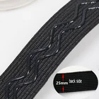 Черный белый 25 мм ширина Нескользящая эластичная лента волнистый Силиконовый Эластичный тесьма пояс DIY спортивная одежда наручные аксессуары для шитья