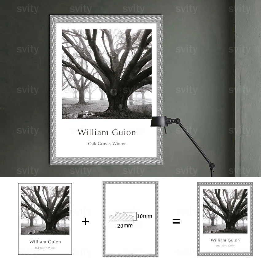 Скандинавский черно-белый Счастливое дерево живопись семейный абстрактный