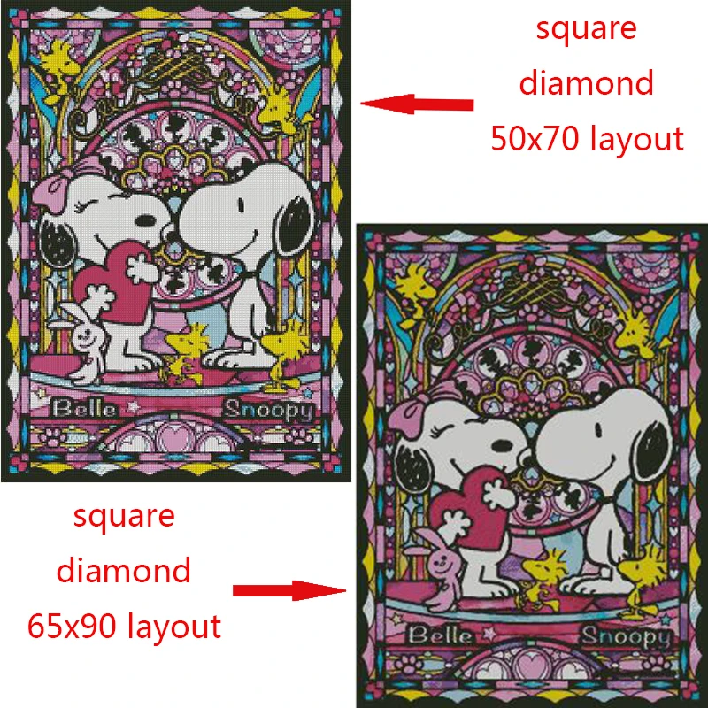 MANHUI DIY Diamond Painting Embroidery Cartoon Dog Cross Stitch Crowned Crane Manual Paste Decorations AKT299 | Дом и сад