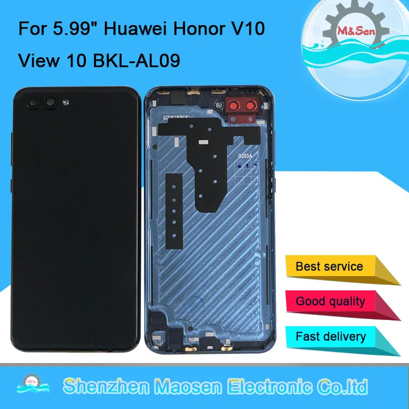 Чехол M& Sen для 5,9" huawei Honor V10 View 10 BKL-AL09, задняя крышка для батареи, чехол на заднюю дверь+ боковые клавиши+ Стеклянные линзы+ вспышка