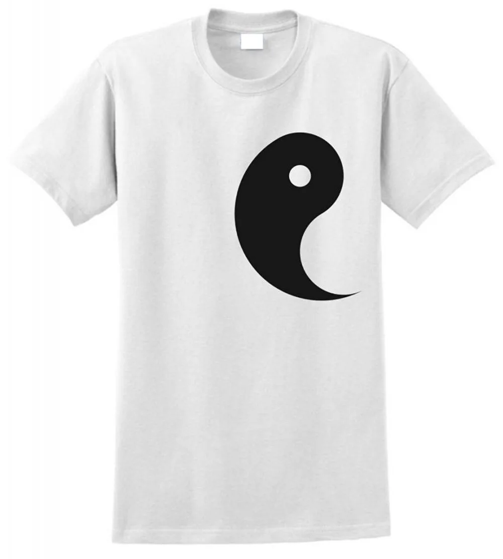 Футболка с рукавом Мужская футболка круглым вырезом из 100% хлопка коротким Yin Yang