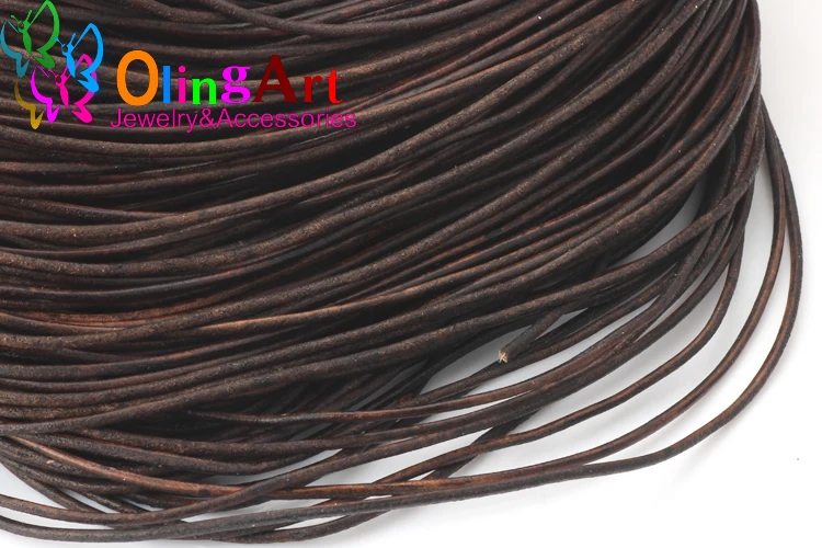 OlingArt 2mm 100Yard/Lot Craft Pearl Color Round Leather Cord Golden Silver DIY necklace Bracelet earrings jewelry making