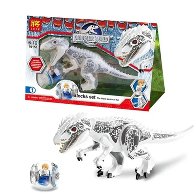 79151 Legoings 2 шт./компл. Юрского Dinosaur World цифры тираннозавров Рекс строительные блоки