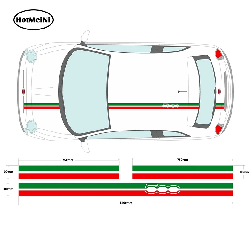 

Стайлинг автомобиля HotMeiNi, набор полос с итальянским флагом на крышу, автомобильная наклейка, графическая наклейка для капота, ботинка, авто...